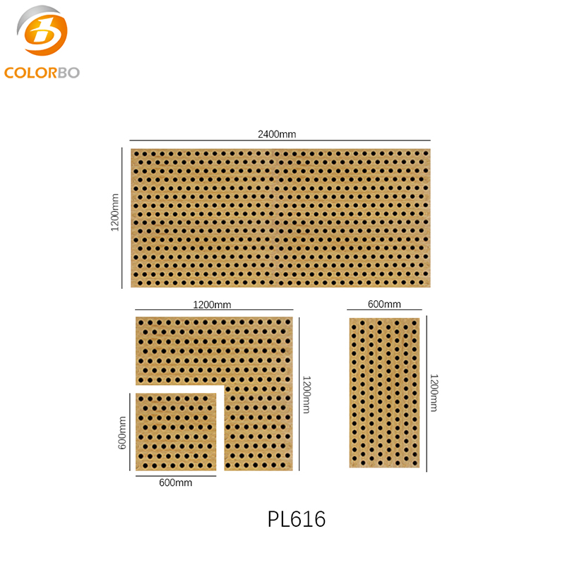 Panel acústico de pared de madera de absorción de ruido decorativo MDF