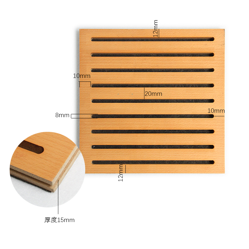 Inicio Producto Decoración de tableros de madera Panel de pared 3D acústico ignífugo