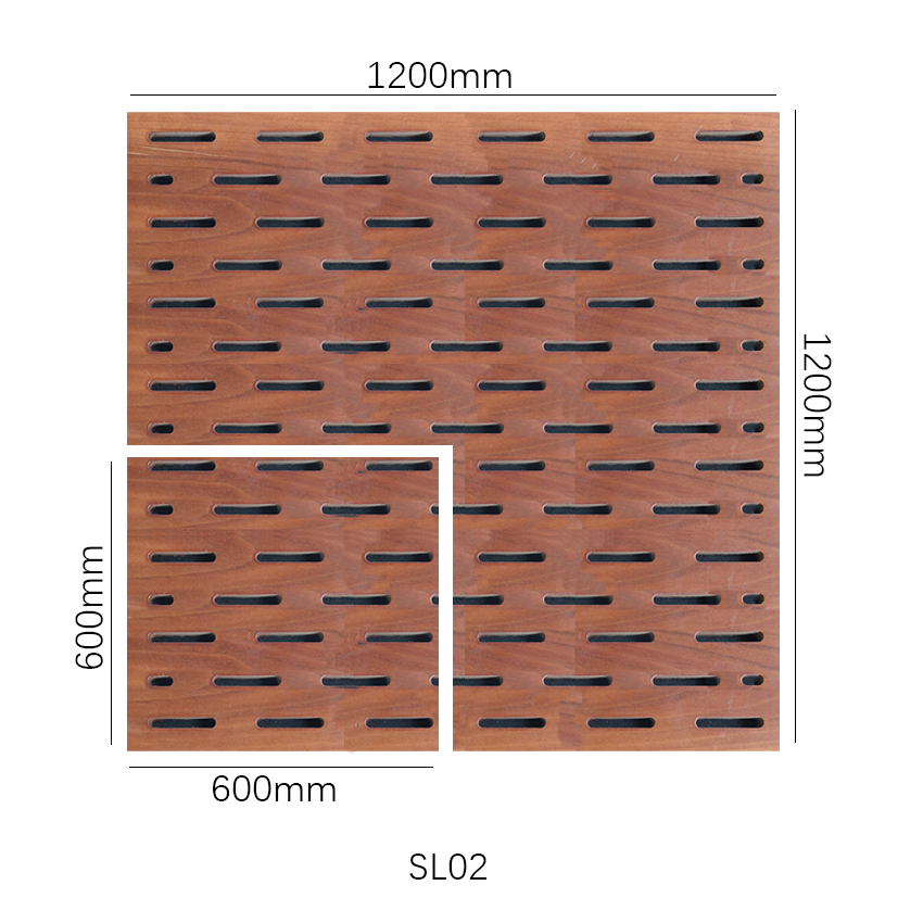 Panel de pared de techo arbolado absorbente de sonido acústico