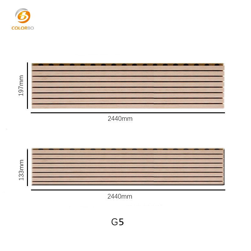 Panel de madera acanalado de material de prueba de sonido para la decoración del hogar