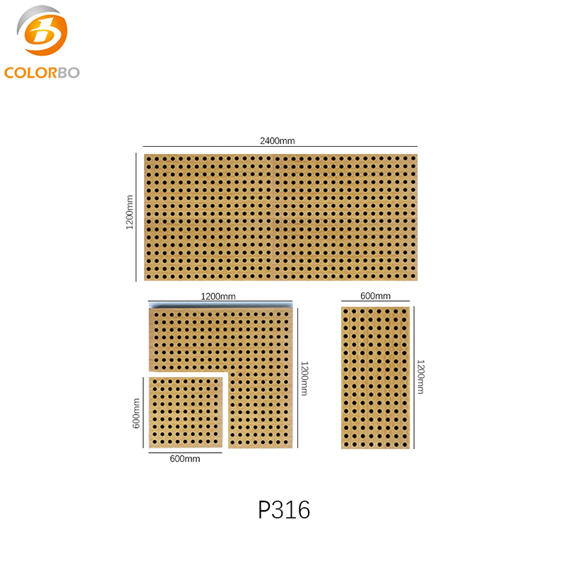 Panel acústico de madera perforada para decoración de paredes y techos